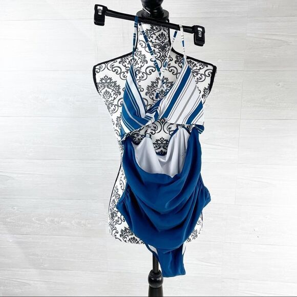 Cupshe Sparkle In The Sun Cut Out High WaistOne Piece Bathing Suit Large - Picture 5 of 10